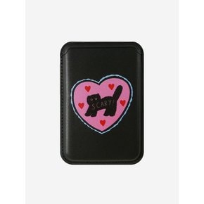 [맥세이프 카드지갑]Black-Pink Love-Scary Cat Magsafe Cardcase