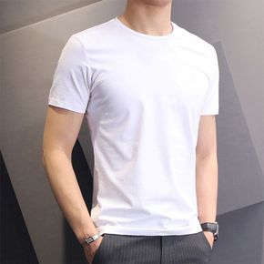 티셔츠 빅사이즈 심플 라운드 반팔티셔츠 남녀공용