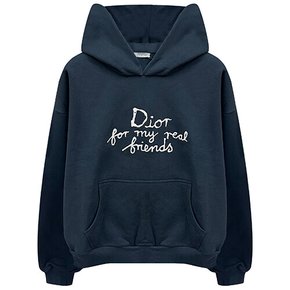 [명품] 크리스찬 디올 디올 X 앨 힌틀 넬 로고 자수 스웨트 후드 블루
