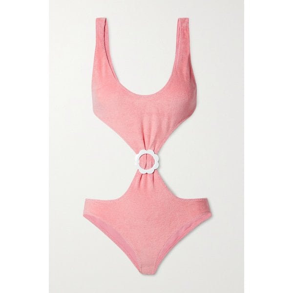 버클드 컷아웃 스트레치 코튼 테리 스윔수트 27086482324427279