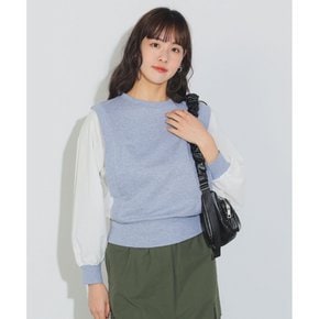 빔즈 HEART ふんわり袖 異素材切替 풀오버