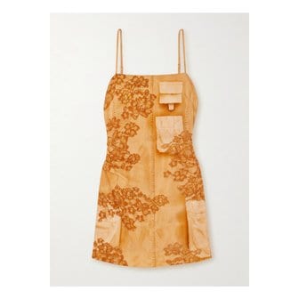 아크네스튜디오 개더 프린트 리넨 혼방 미니 드레스 오렌지 1647597332486678