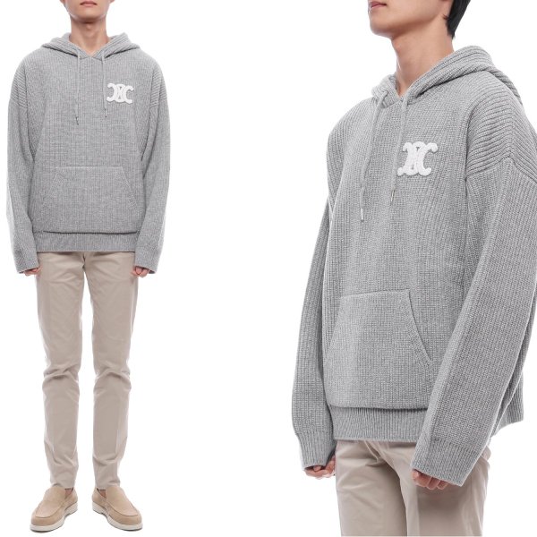 [부산점] 25FW 남성 트리옹프 패치 울 후드 니트 (RY0FV0ZTQ 08GC 25F)