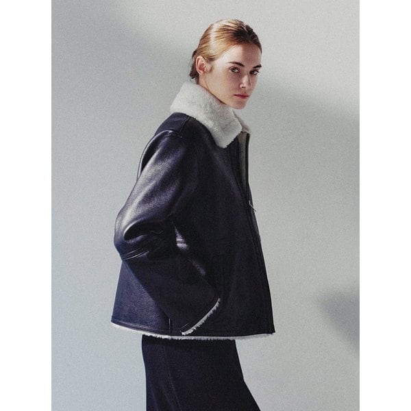 로우 시어링 집업 점퍼 블랙