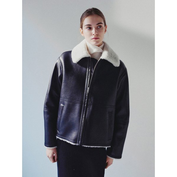 로우 시어링 집업 점퍼 블랙