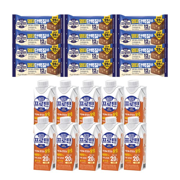 이지프로틴 멀티단백질바40g X12개+당제로 초코드링크 250ml X10개