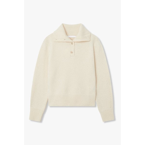 하프 버튼업 리브드 니트 풀오버 7115450Y04106