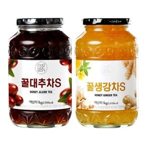 초록원 꿀대추차S 1kg +꿀생강차S 1kg