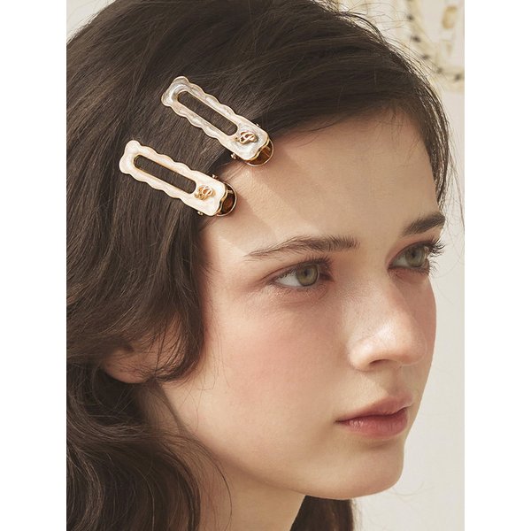 에폭시 마블 스퀘어 옆집게핀 SET JP-26-032CC