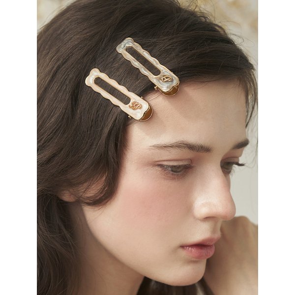 에폭시 마블 스퀘어 옆집게핀 SET JP-26-032CC