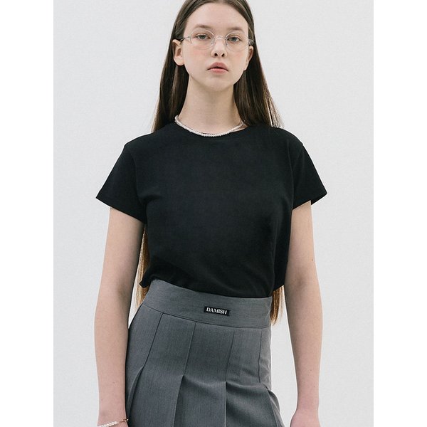 Basic Semi crew neck tee_Black