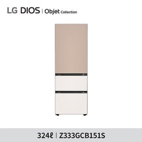 (브라운베이지)LG 오브제 글라스 김치톡톡 김치냉장고 (324L) Z333GCB1...