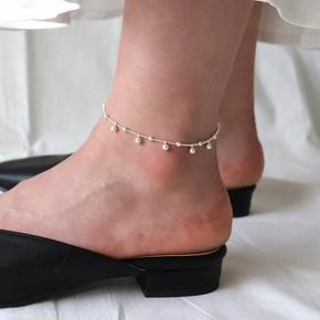 [Silver925] Double ball anklet (S6905027)