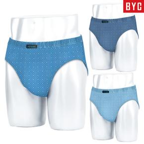 BYC 남자 순면 미디 삼각 팬티 3매입 M21F80