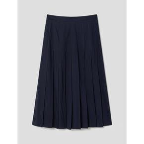 [정상가139,000원] Cotton Blend Pleats Skirt  Navy (WE3527T14R)