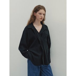 Flow Over Wrap Blouse (Black)