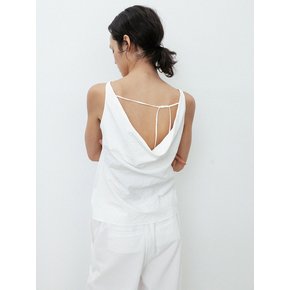 Back Cowl Neck Sleeveless Blouse_White