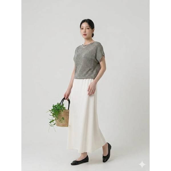 확대된 대표 인더룸 / 두비(인) 스판 밴딩 플레어 롱 스커트 3color C