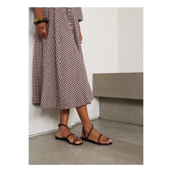 엘레프테리아 우븐 가죽 샌들 블랙 46376663162863519