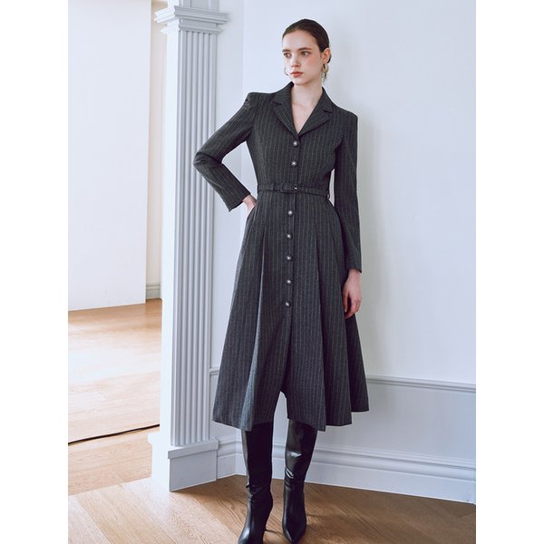 25FW 칼라131 GBTN  지젤 모직 원피스 챠콜