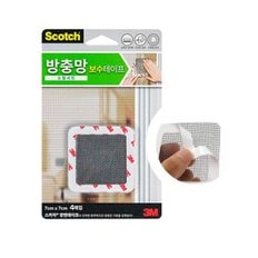 3M 스카치 시트타입 방충망 보수 테이프 소형 7 x 7cm 4매입 창문 유리창 틈새 벌레망 모기장 접착 수리