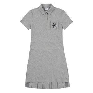 MARTINE GOLF [정상가 358000원]여성 포켓 자수 면피케 원피스 M그레이 (Q0C121136)