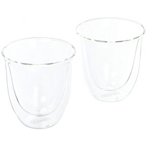 DeLonghi Double Walled Thermo Cappuccino Glasses, 6 fl oz, Set of 2 [제품]