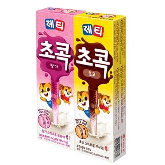  동서식품 제티 초콕 초코 딸기 10Tx4개 빨대 어린이간식