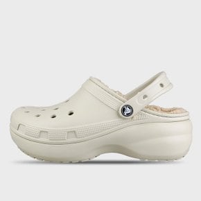 겨울크록스  CROCS 우먼스 클래식 라인드 플랫폼 방한 털슬리퍼 207938-2Y2