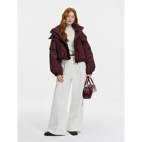 WD_Outdoor cropped down jacket_BURGUNDY