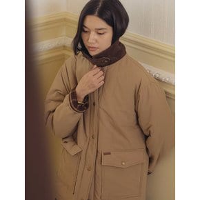 Corduroy collar point padded jumper_Beige