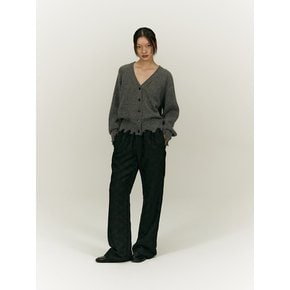 DAMASK JACQUARD BANDING PANTS [BLACK]