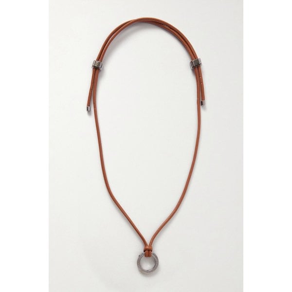 브루넬로쿠치넬리 가죽 및 실버톤 목걸이 토프 46376663163006699