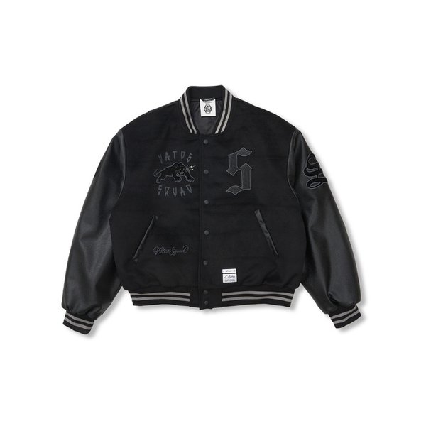 Classic Oversized Varsity Jacket Navy