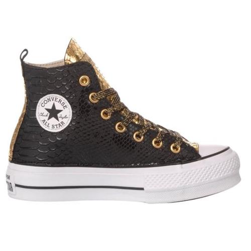 컨버스 스니커즈 578 CONVERSE PLATFORM SNAKE BLACK GOLD Black