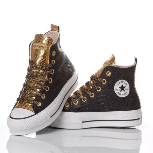 컨버스 스니커즈 578 CONVERSE PLATFORM SNAKE BLACK GOLD Black