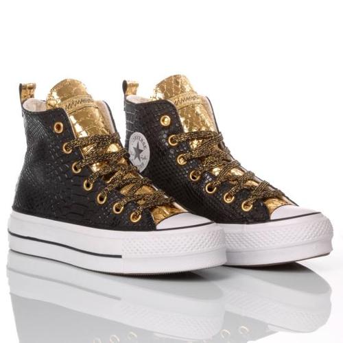 컨버스 스니커즈 578 CONVERSE PLATFORM SNAKE BLACK GOLD Black