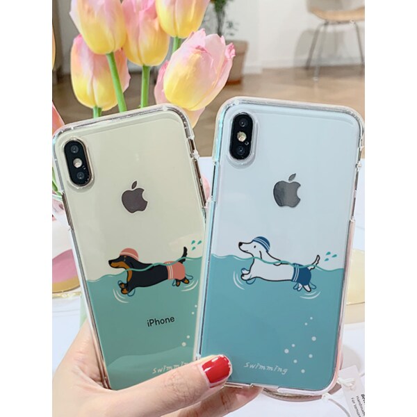 그노 수영하는닥스훈트 소프트젤리케이스