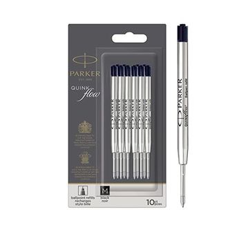 파카 독일 파카 볼펜 Parker Ballpoint Pen Refills Medium Tip 블랙 Quinkflow Ink 10 for Pens 6604