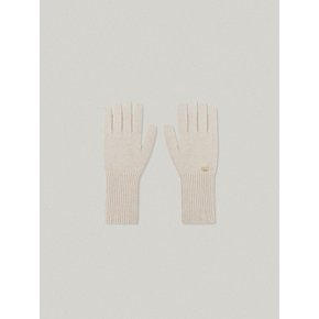 ROUND LOGO GLOVES (IVORY)