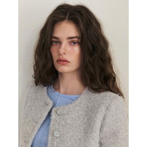 Hairy Fur Tweed Jacket, Light Grey