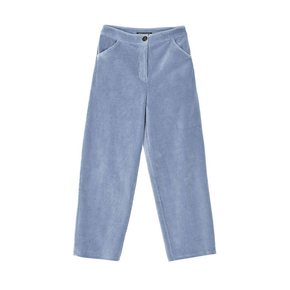 VELOUR TAPERED PANTS_ASH BLUE