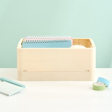 모던하우스 깔끔 폴딩바스켓 M 바닐라크림 27.6x18.8x12cm