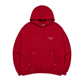 BASIC LOGO RIVET WARM HOODIE RED 베이직리벳 웜 후드 레드