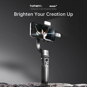 Hohem Mobile Plus Kit LED CCT 280g Vlog YouTube&TikTok 3축 스마트폰 짐벌 자기 라이트 디밍