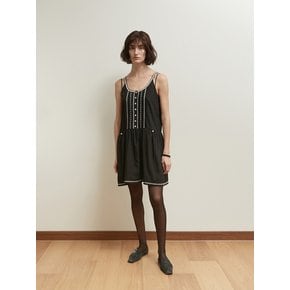 BOHEMIAN SLEEVELESS DRESS [BLACK]