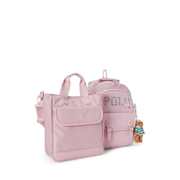 폴로 키즈 여아 7-16세 로고 플로럴 백팩 앤 슈즈 백 세트(CWPOACCG9P20031650)