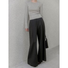 포이즈 어텀 맥시 와이드 슬랙스(차콜)