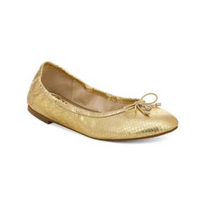 5041759 Sam Edelman Felicia Womens Leather Metallic Ballet Flats