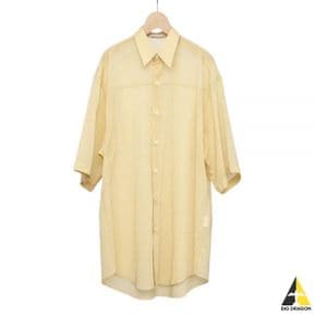 오라리 24 HARD TWIST FINX ORGANDY HALF SLEEVED SHIRT LIGHT YELLOW CHAMBRAY (A24SS0